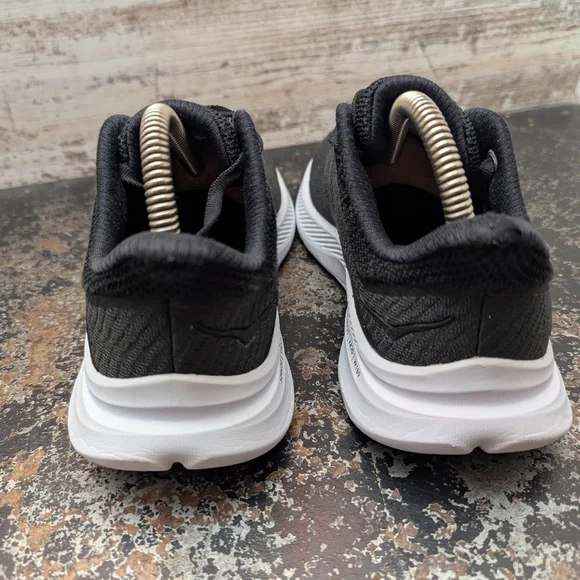 Womens Hoka One One Solimar Running Shoes Sz 6 D Wide Used Black Mesh - Picture 6 of 8